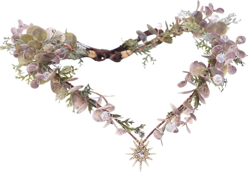 MOSTORY Woodland Flower Fairy Crown - Forest Elf Crown Circlet for Renaissance Accessories Women Fairycore Renfaire Cosplay - Image 1